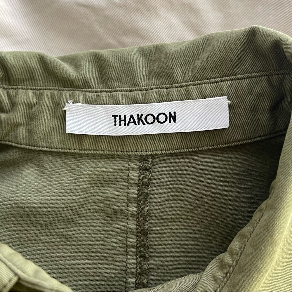 Thakoon Long Sleeve Button Front Olive Green Utility Jumpsuit - Picture 15 of 16